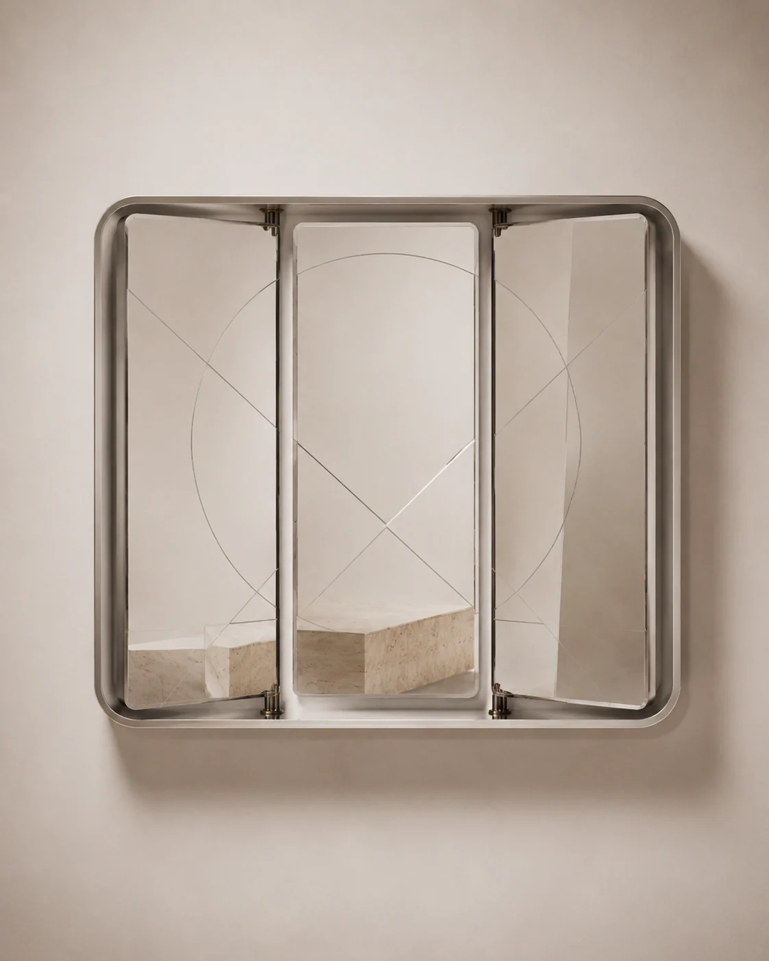 Three-panel mirror study