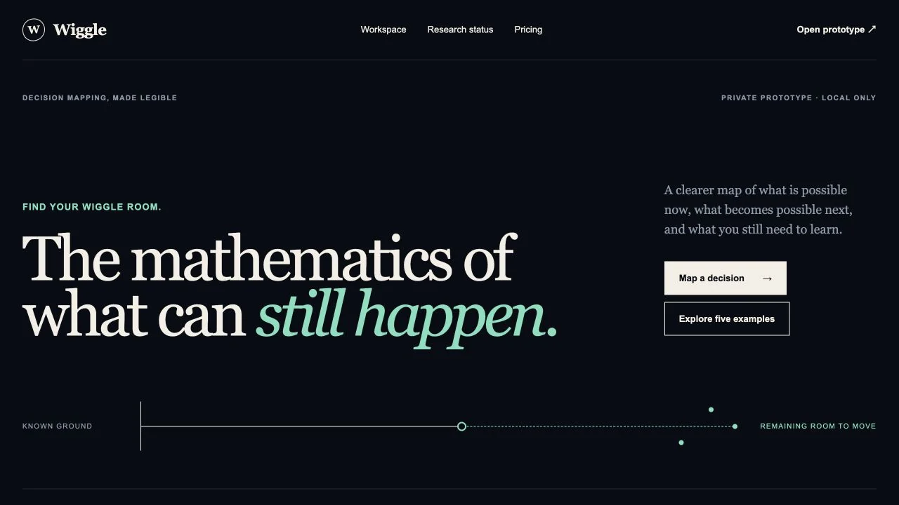 Prototype landing screen